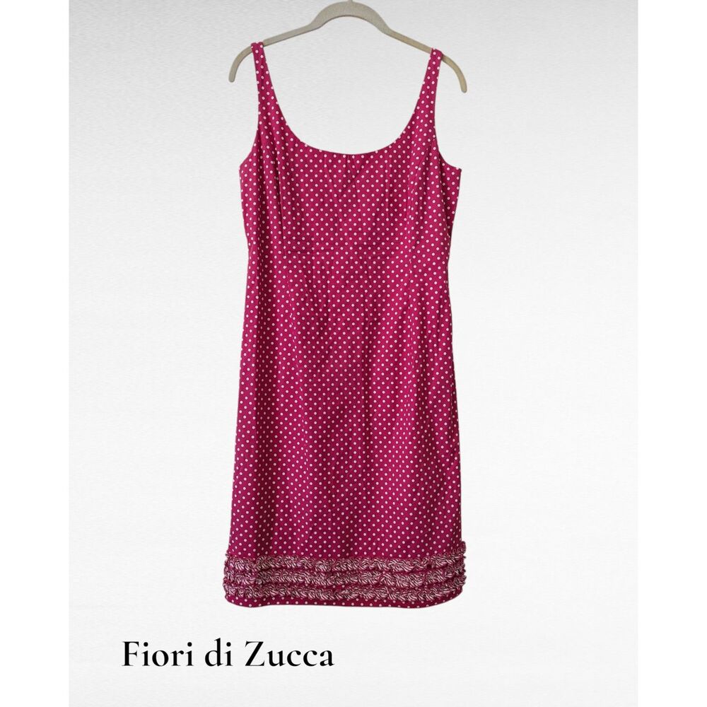 Fiori di Zucca lined retro polkadot sheath below the knee dress   Sz 8